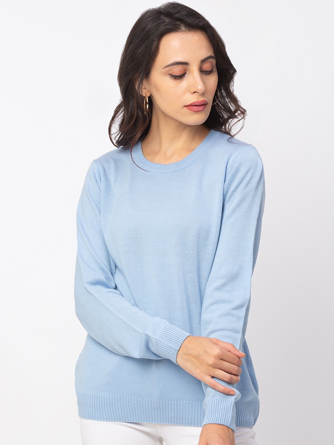 

Globus Women Blue Solid Pullover Sweater