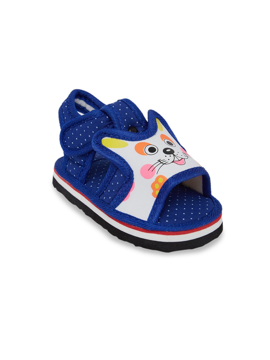 CHiU Kids Blue & White Printed Comfort Sandals with Kweeking Sound