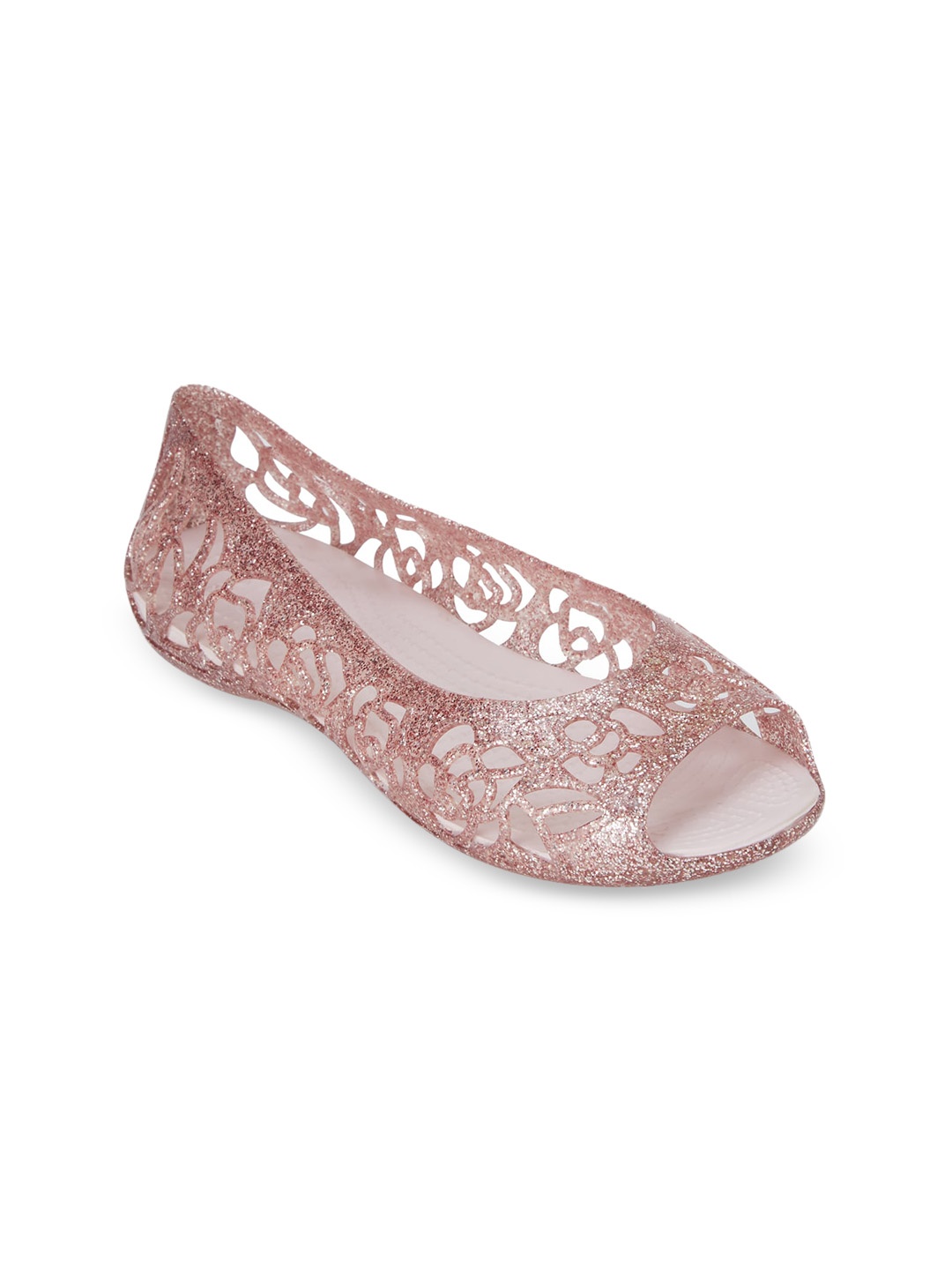 

Crocs Isabella Girls Pink Laser Cut Open Toe Flats