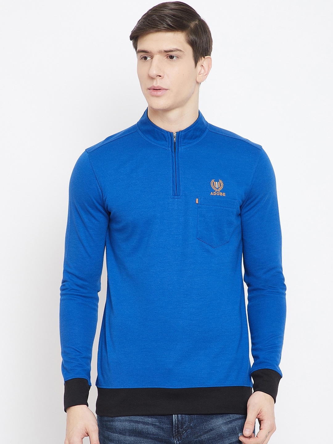 

Adobe Men Blue Solid Sweatshirt