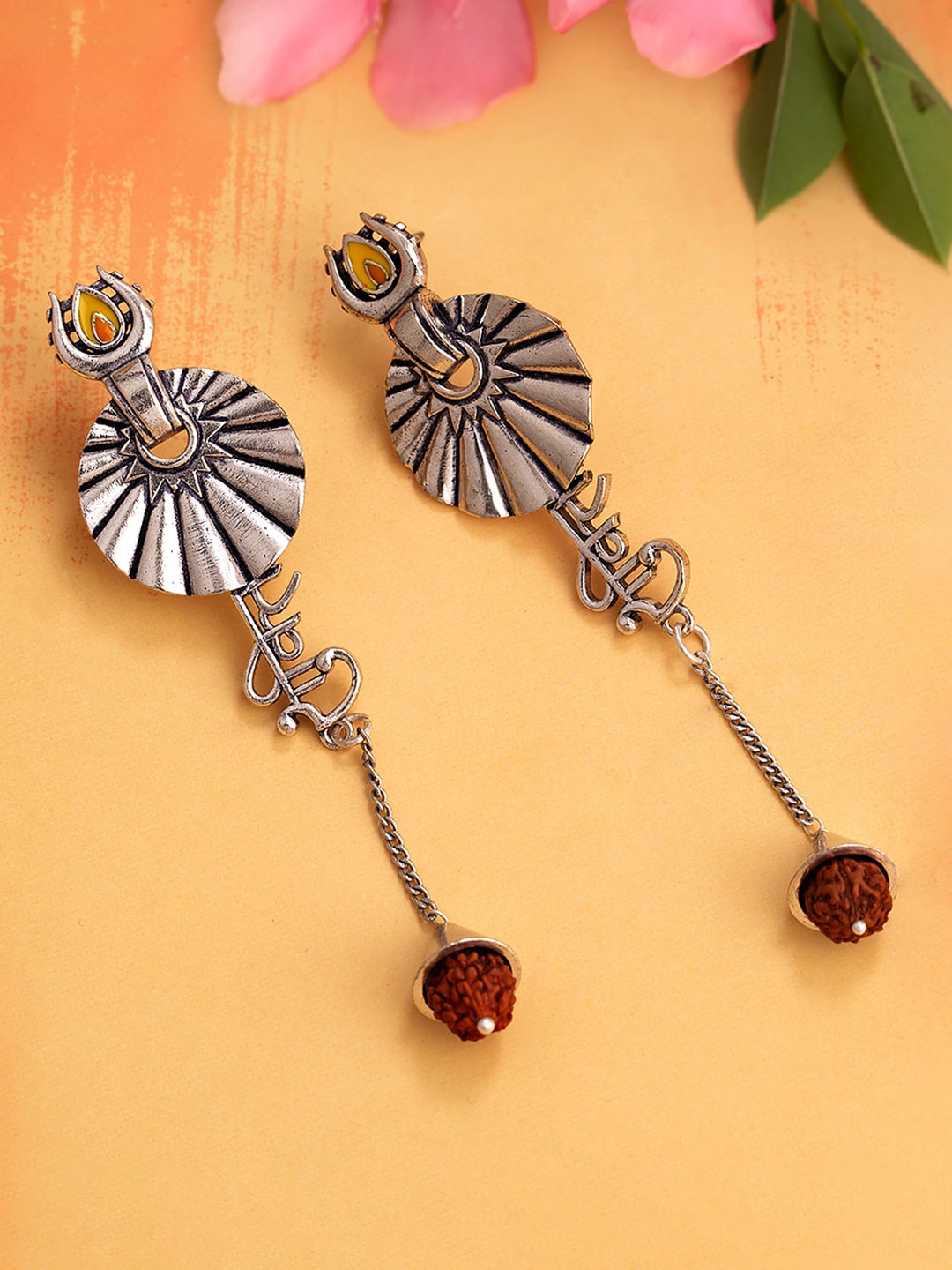 

Voylla Silver-Toned Classic Drop Earrings
