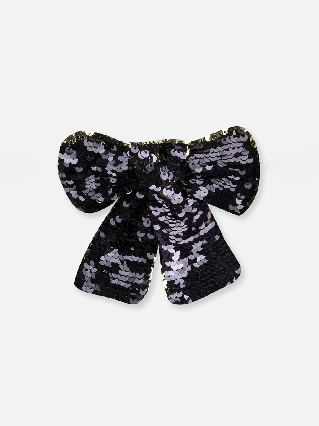

Cherry Crumble Girls Black Solid Sequin Embellished Reversible Princess Bow Tie