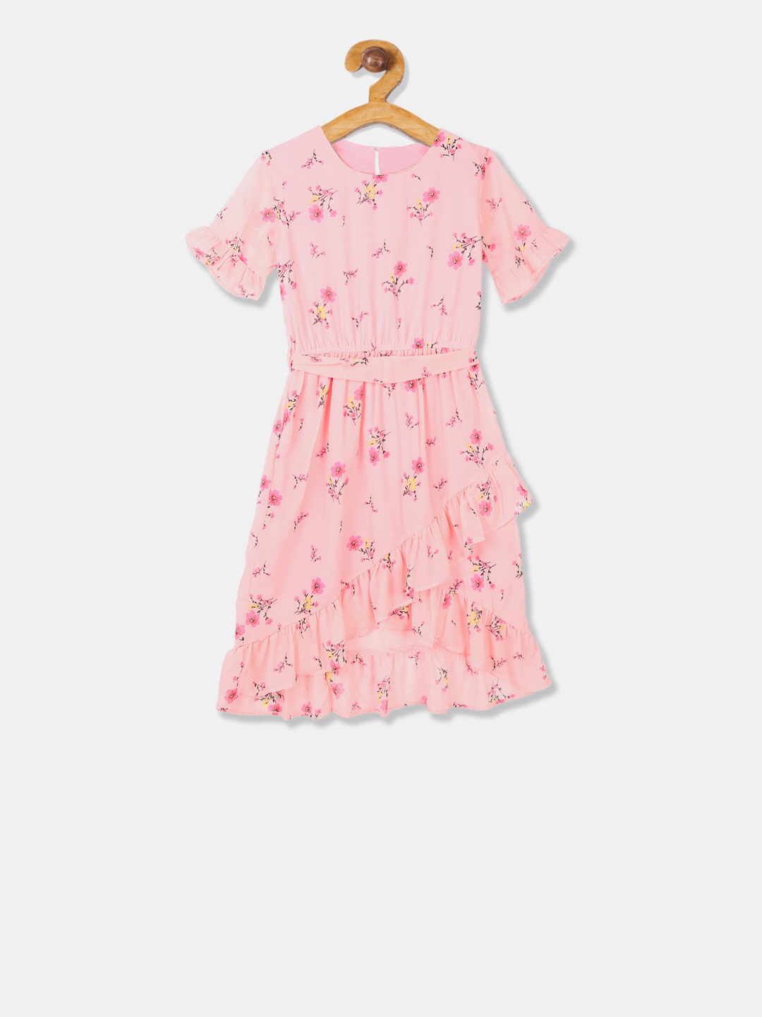 

Cherokee Girls Pink Floral Printed A-Line Dress