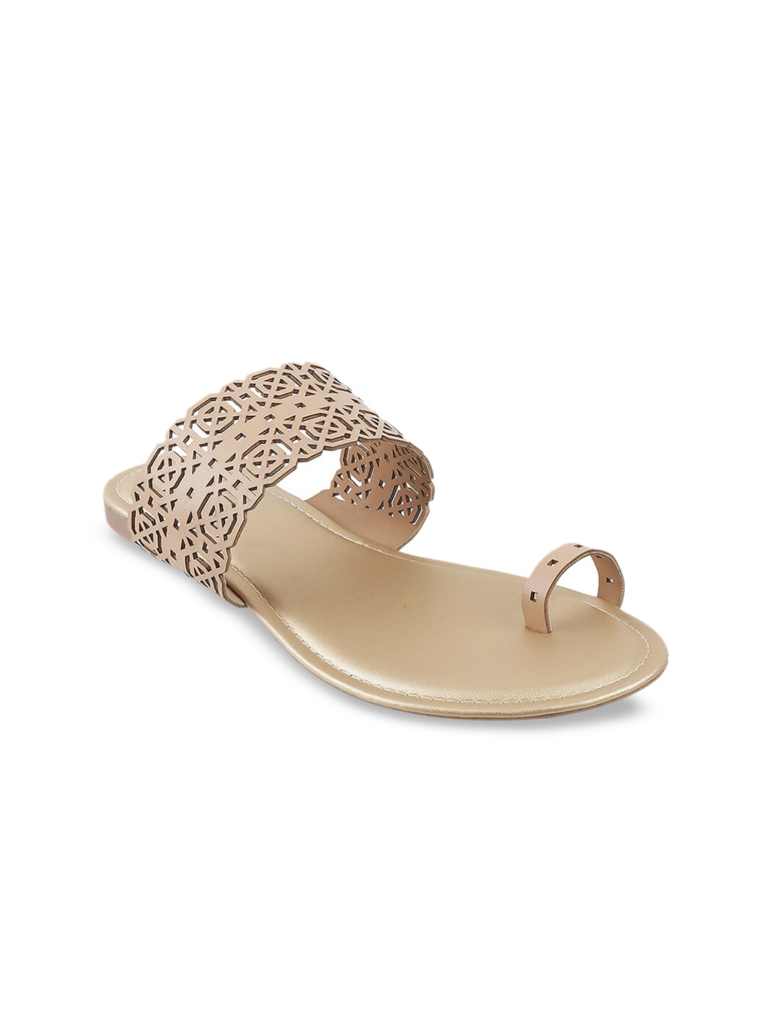 

Metro Women Beige Textured One Toe Flats