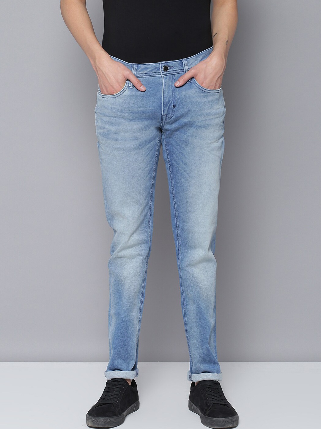 Antony Morato Men Blue Regular Fit Mid-Rise Clean Look Stretchable Jeans