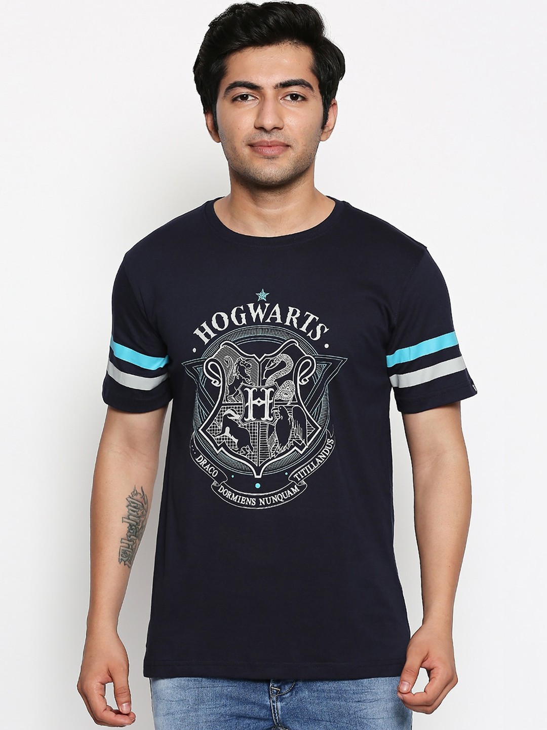 

The Souled Store Unisex Blue Harry Potter Printed Round Neck T-shirt