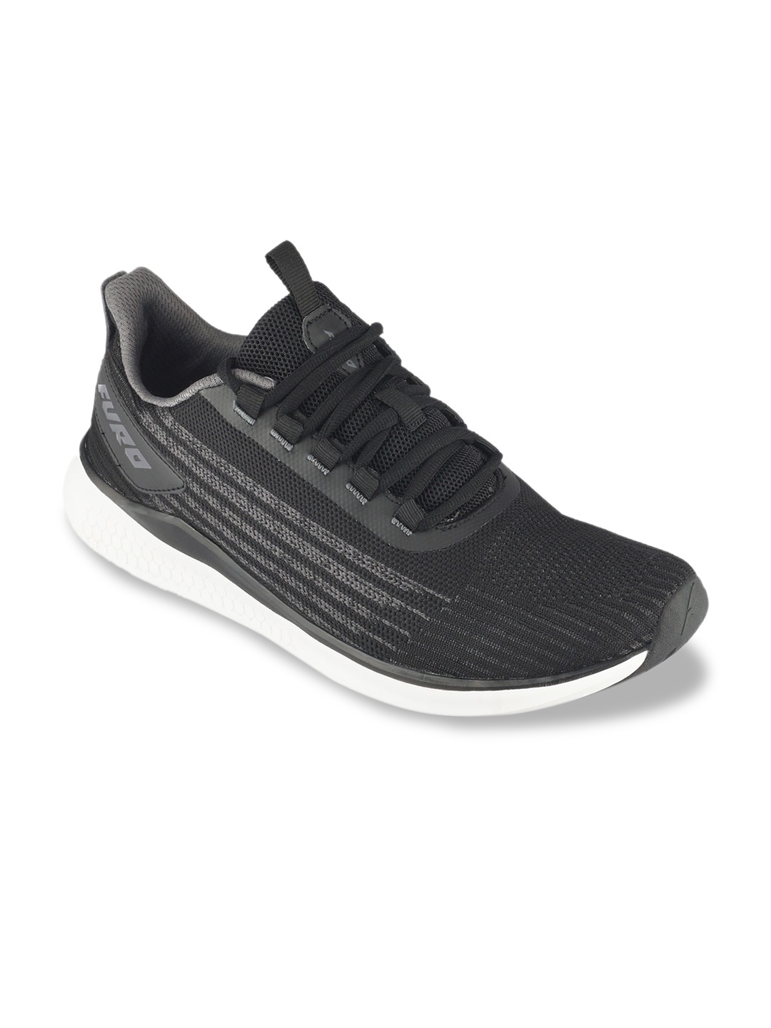 

FURO by Red Chief Men Black Mesh Mid-Top Running Shoes