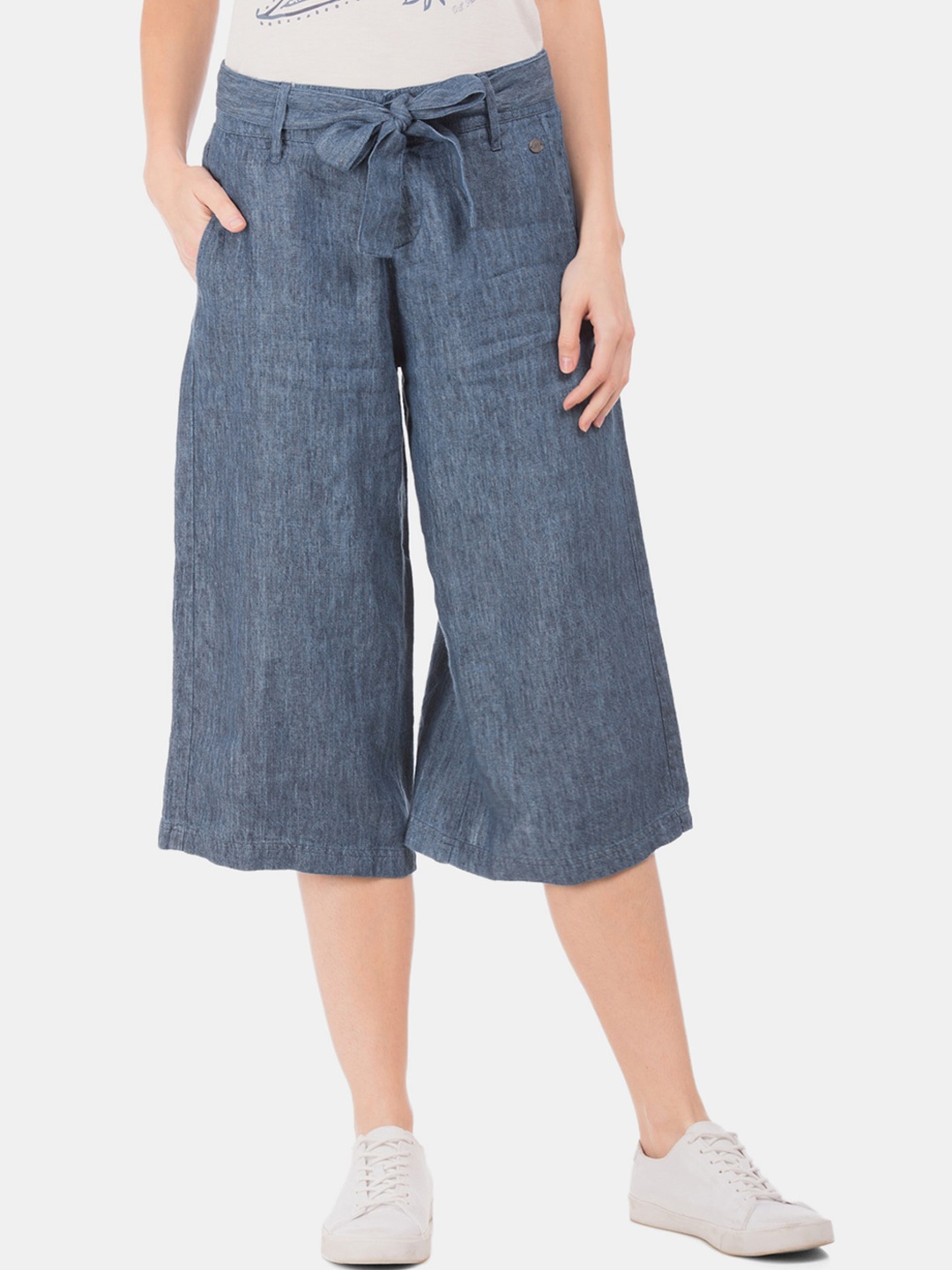 

U.S. Polo Assn. Women Blue Flared Solid Culottes