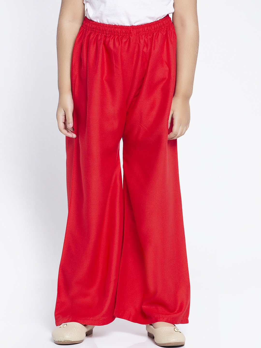 

Baani Creations Girls Red Solid Flared Palazzos