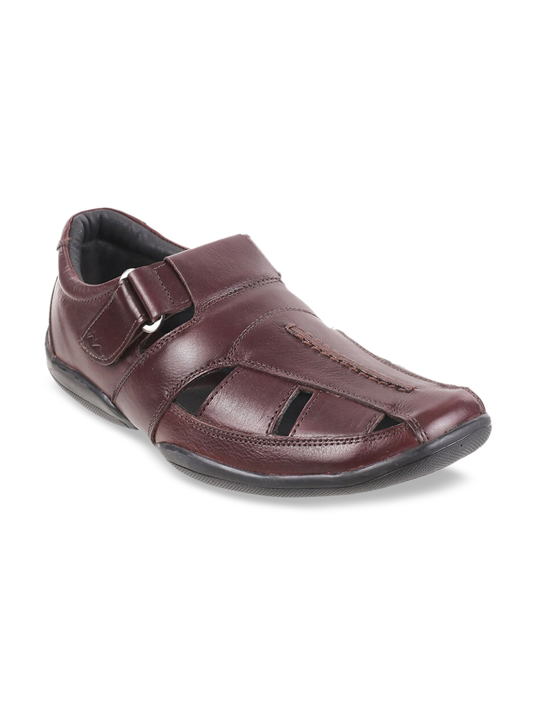 

Metro Men Maroon Leather Shoe-Style Sandals