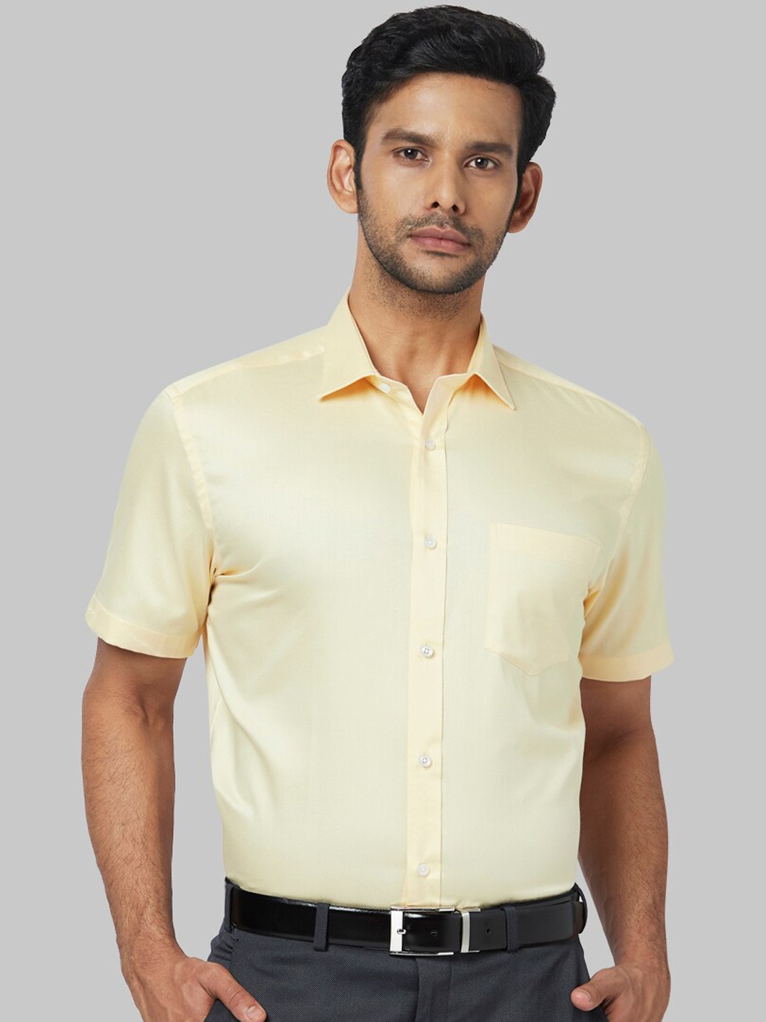 

Park Avenue Men Yellow Regular Fit Solid Formal Shirt