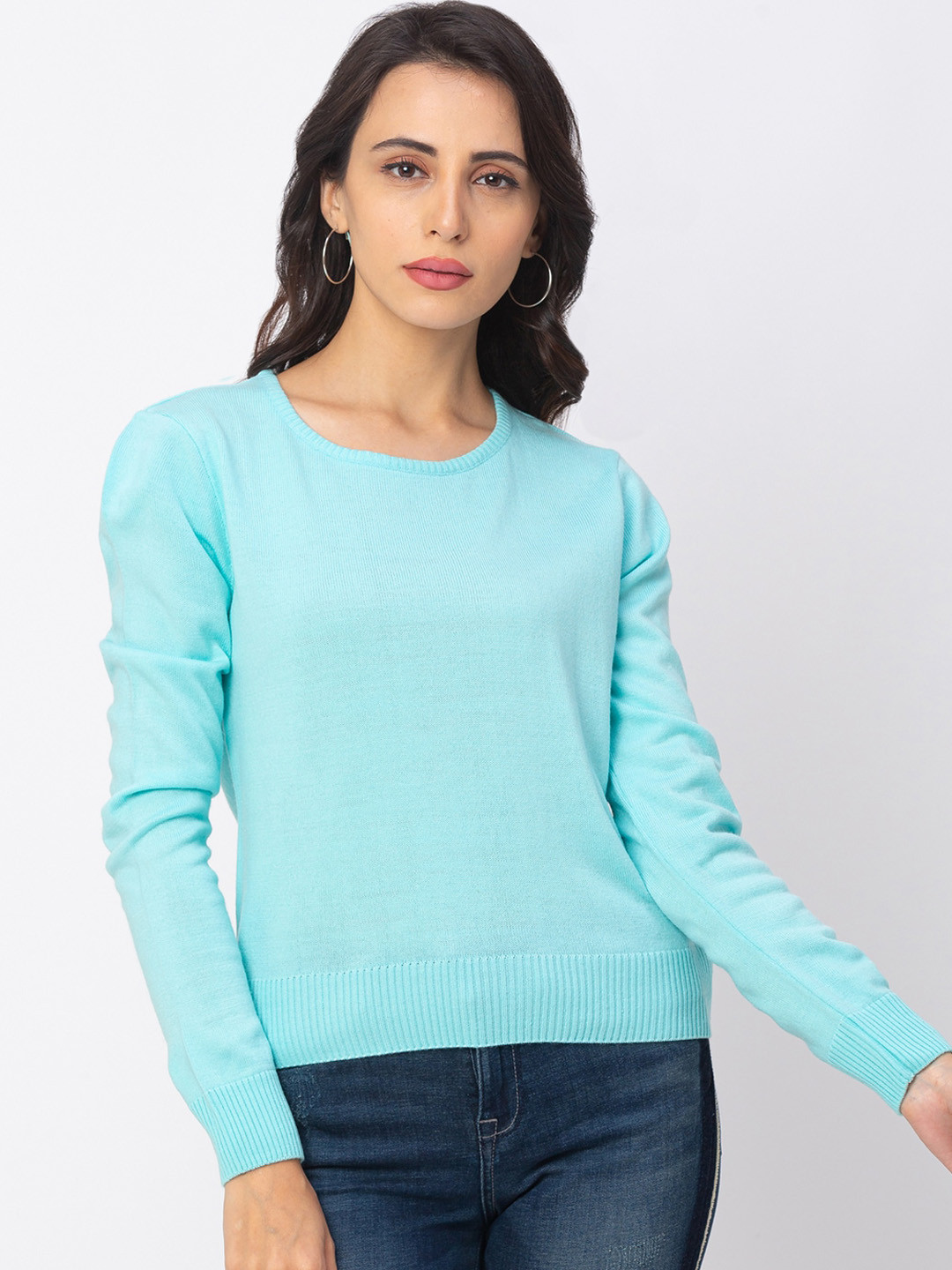 

Globus Women Blue Solid Pullover Sweater