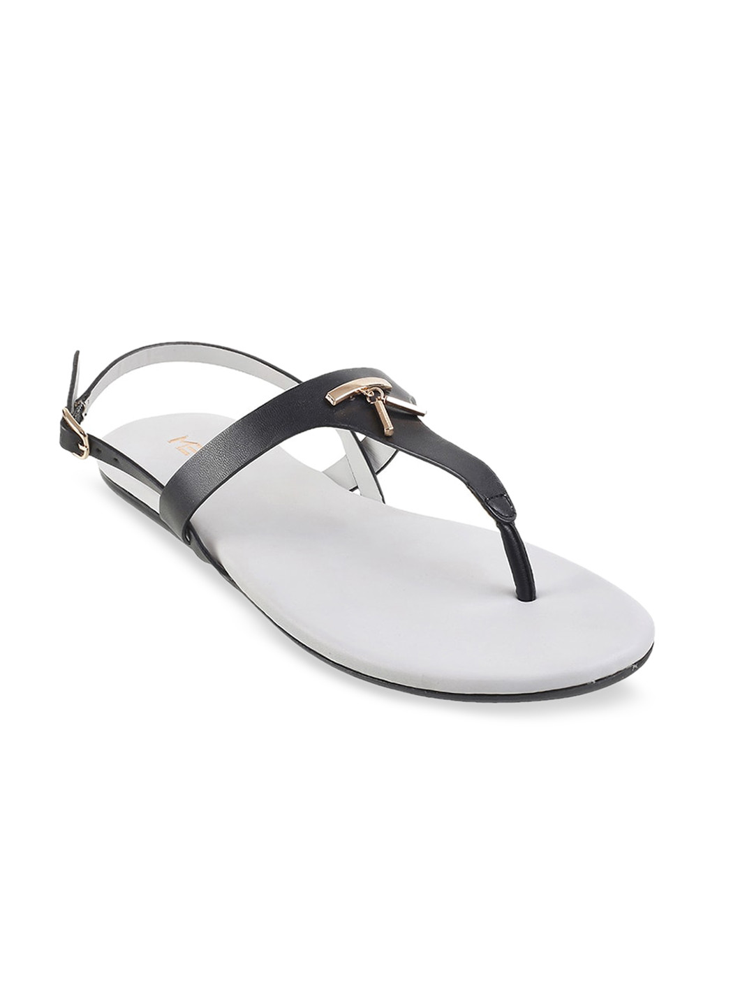 

Metro Women Black Embellished T-Strap Flats