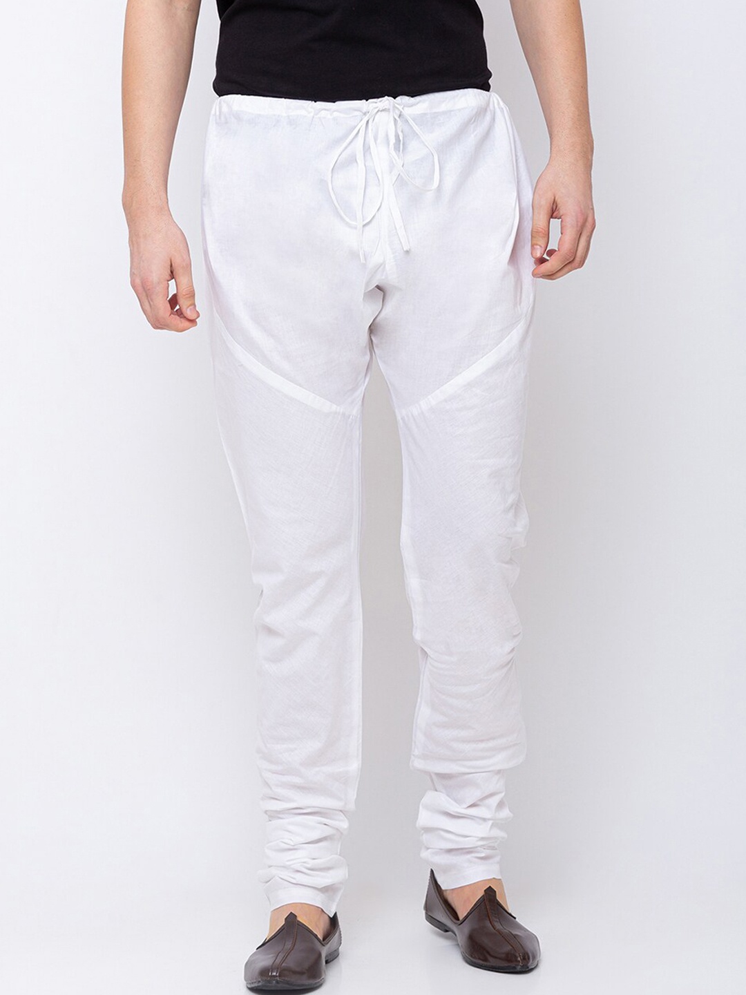 

Ethnicity Men White Solid Straight Fit Churidar