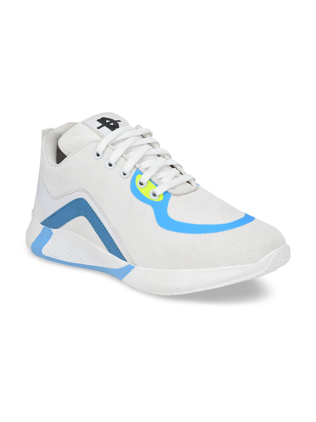 

Provogue Men White Woven Design Textile Mid-Top Sneakers