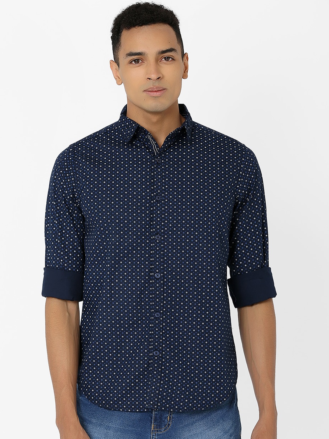 

MARCA Disati Men Navy Blue Slim Fit Printed Casual Shirt