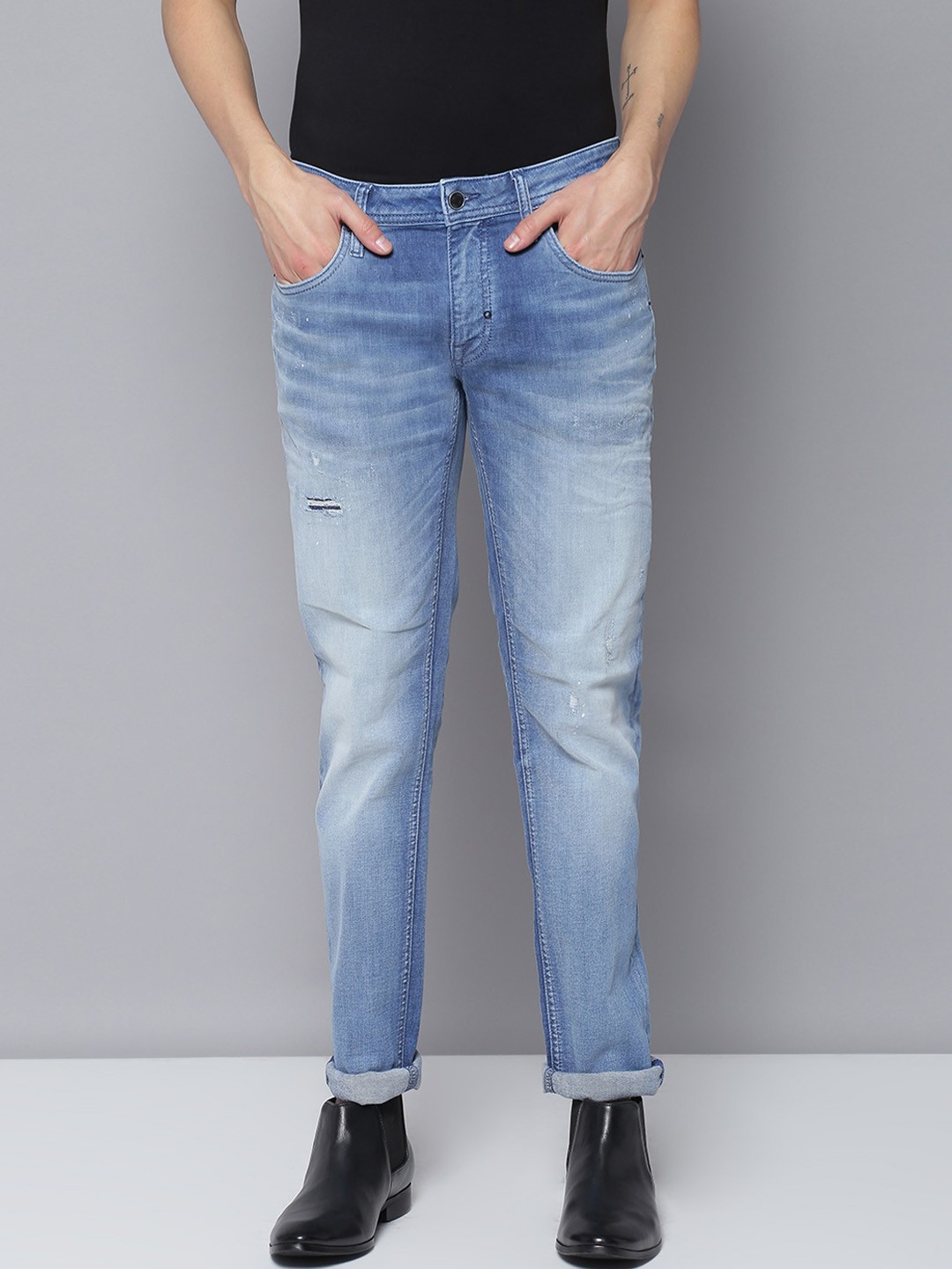 

Antony Morato Men Blue Regular Fit Mid-Rise Clean Look Stretchable Jeans