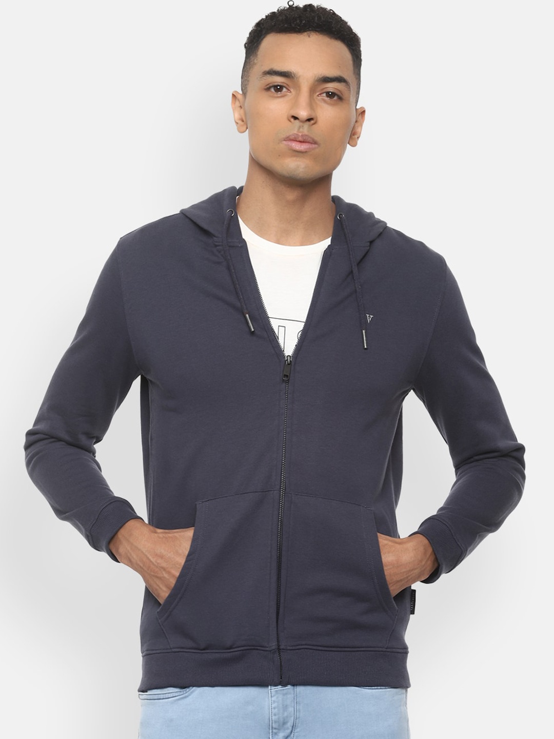 

Van Heusen Sport Men Grey Solid Hooded Sweatshirt