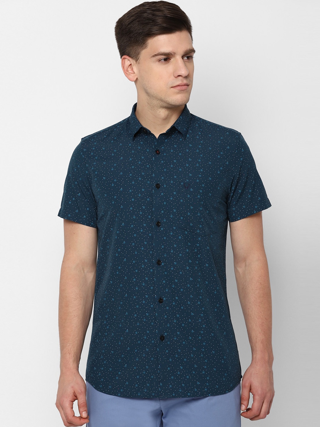 Allen Solly Men Blue Slim Fit Printed Casual Shirt