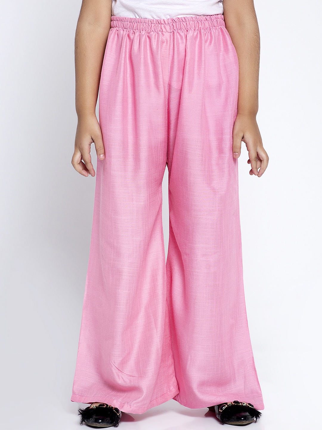 

Baani Creations Girls Pink Solid Flared Palazzos