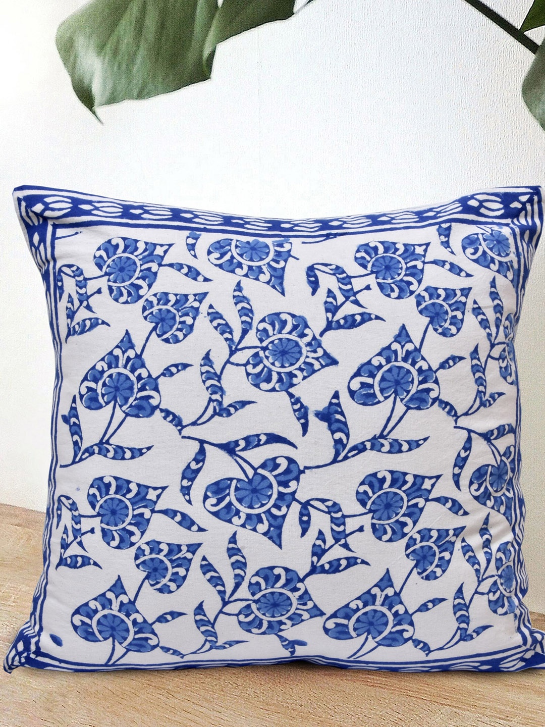 

Gulaab Jaipur Set Of 5 Blue & White Hand Block Printed Cushion Covers