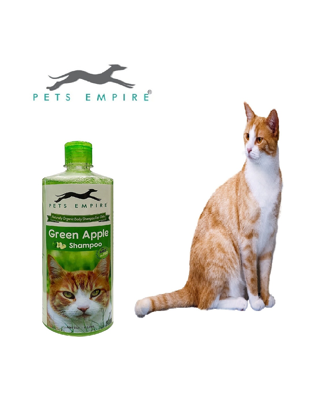 

PETS EMPIRE Naturally Organic Body Shampoo for Pets Green Apple 1000 ml