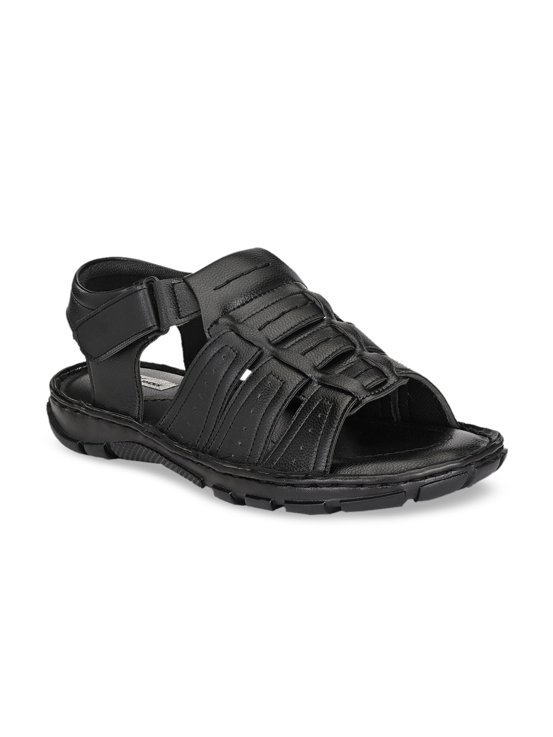 

BUCIK Men Black Synthetic Leather Comfort Sandals