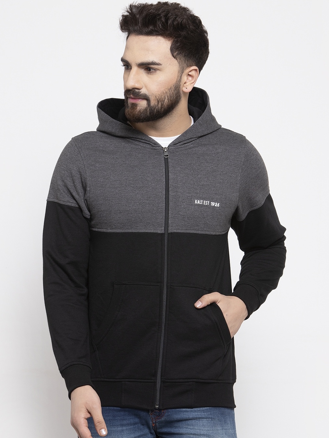 

Kalt Men Black Colourblocked Sporty Jacket