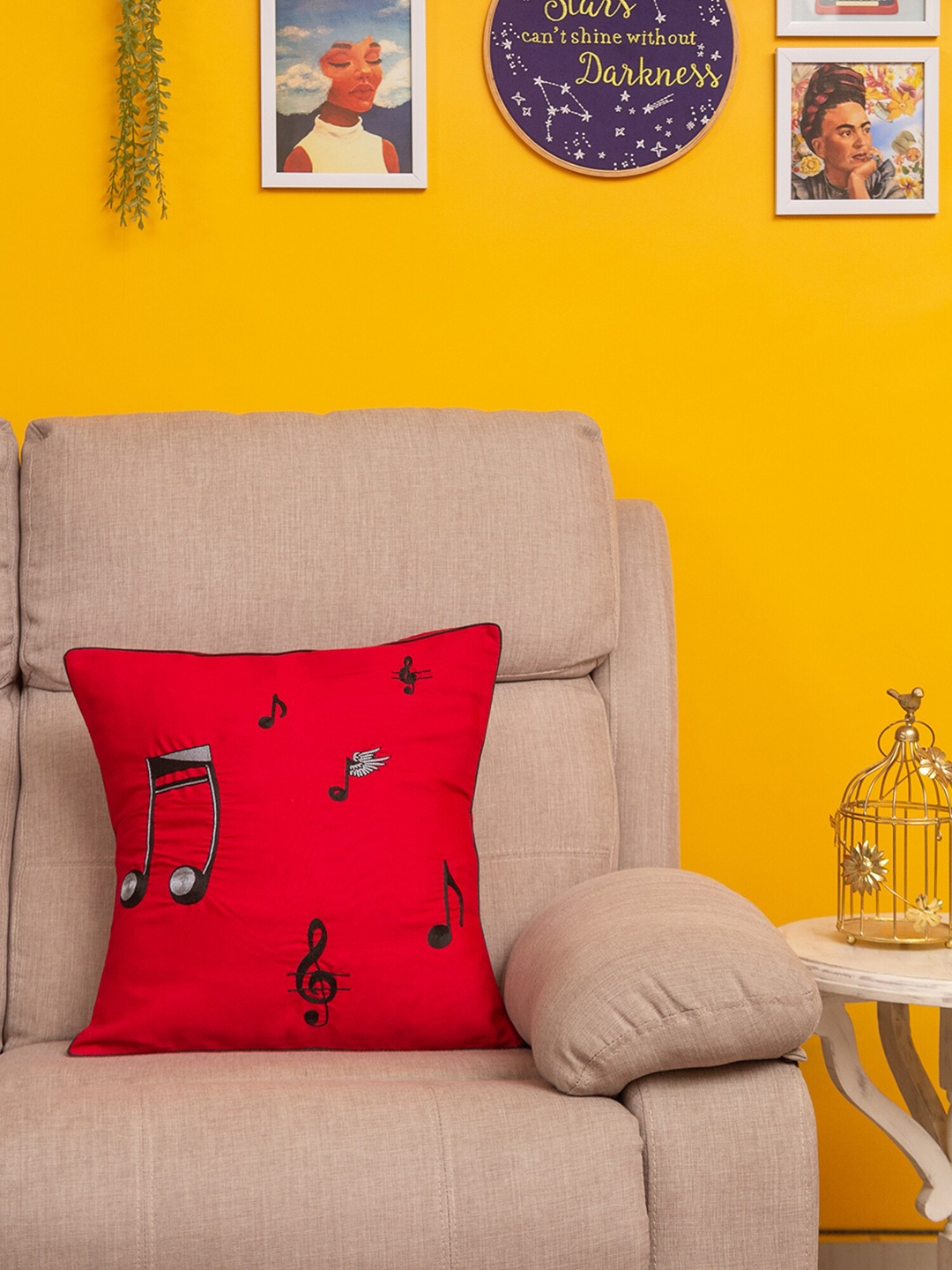 

BandBox Red Set of Single Quirky Square Cushion Cover