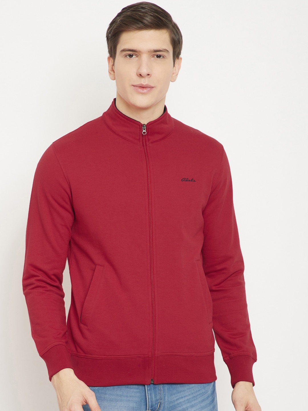 

Adobe Men Red Solid Sweatshirt