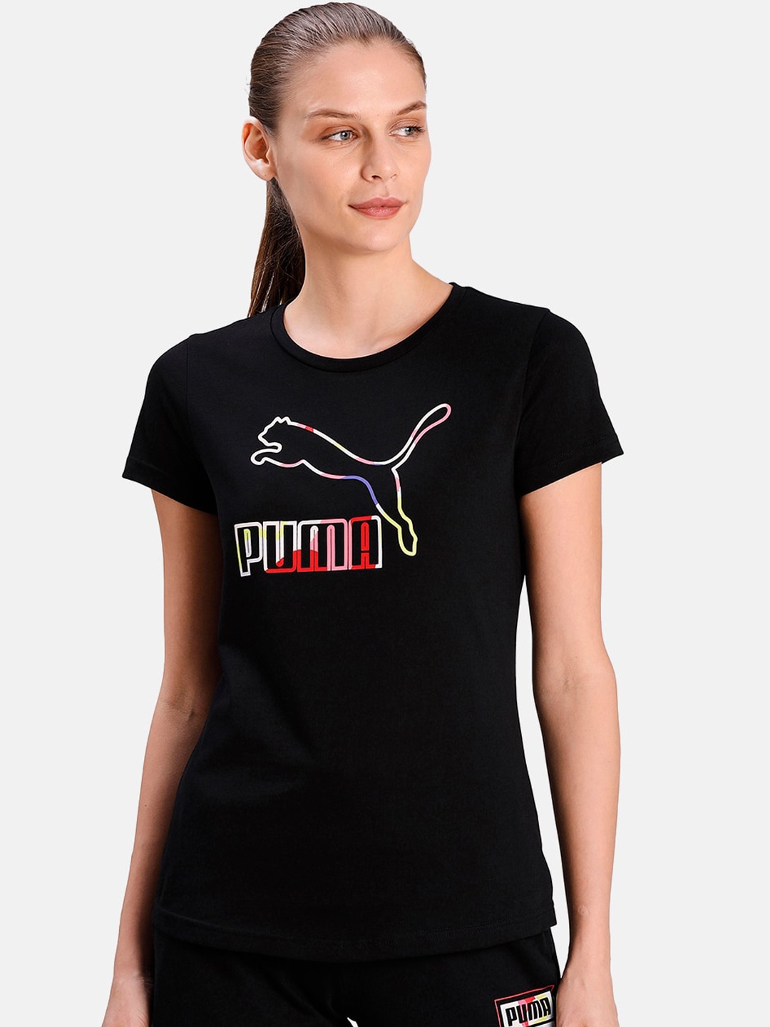 

Puma Women Black No1 Colored Logo Tee