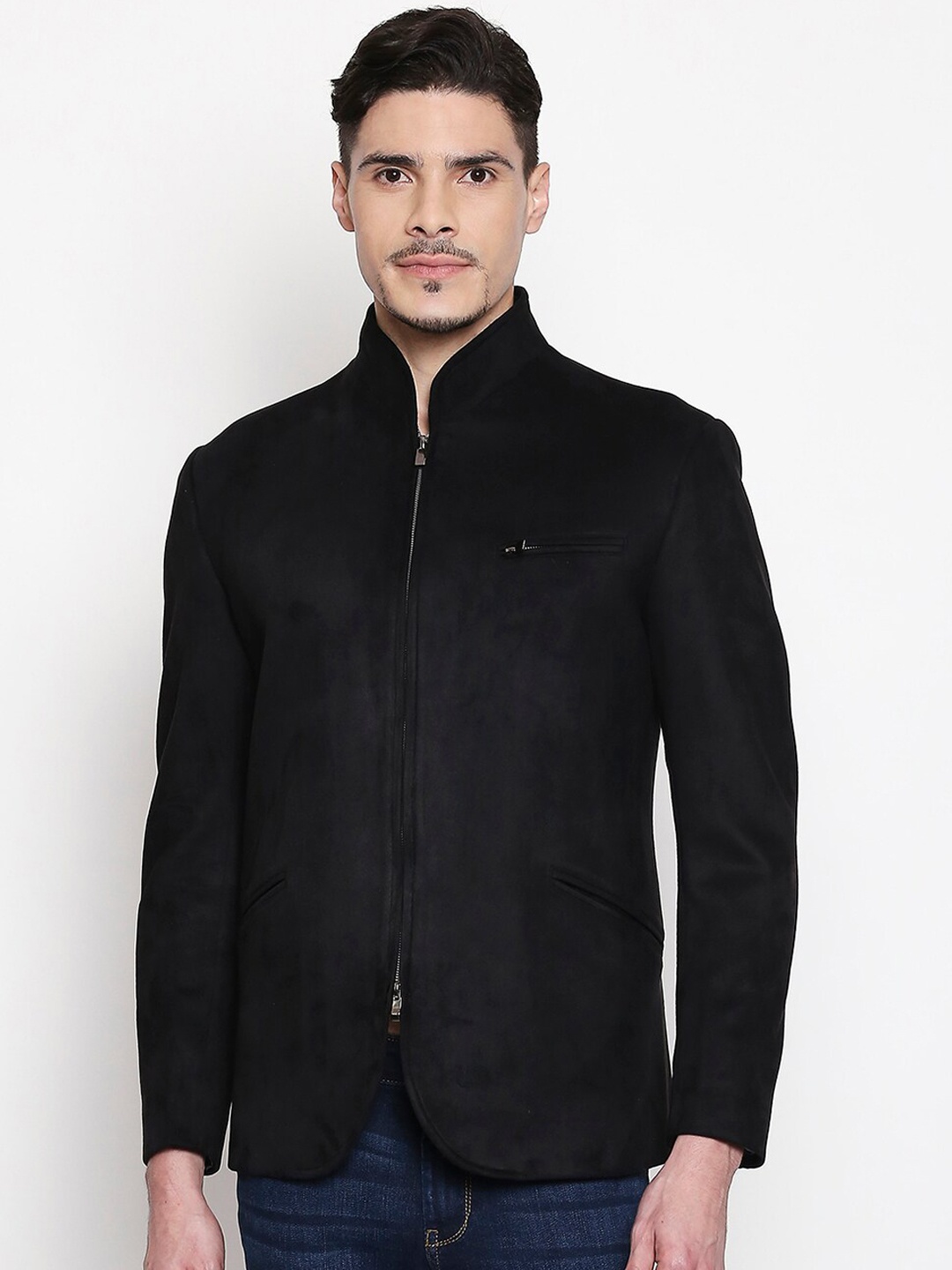 

Mufti Men Black Solid Bandhgala Blazer