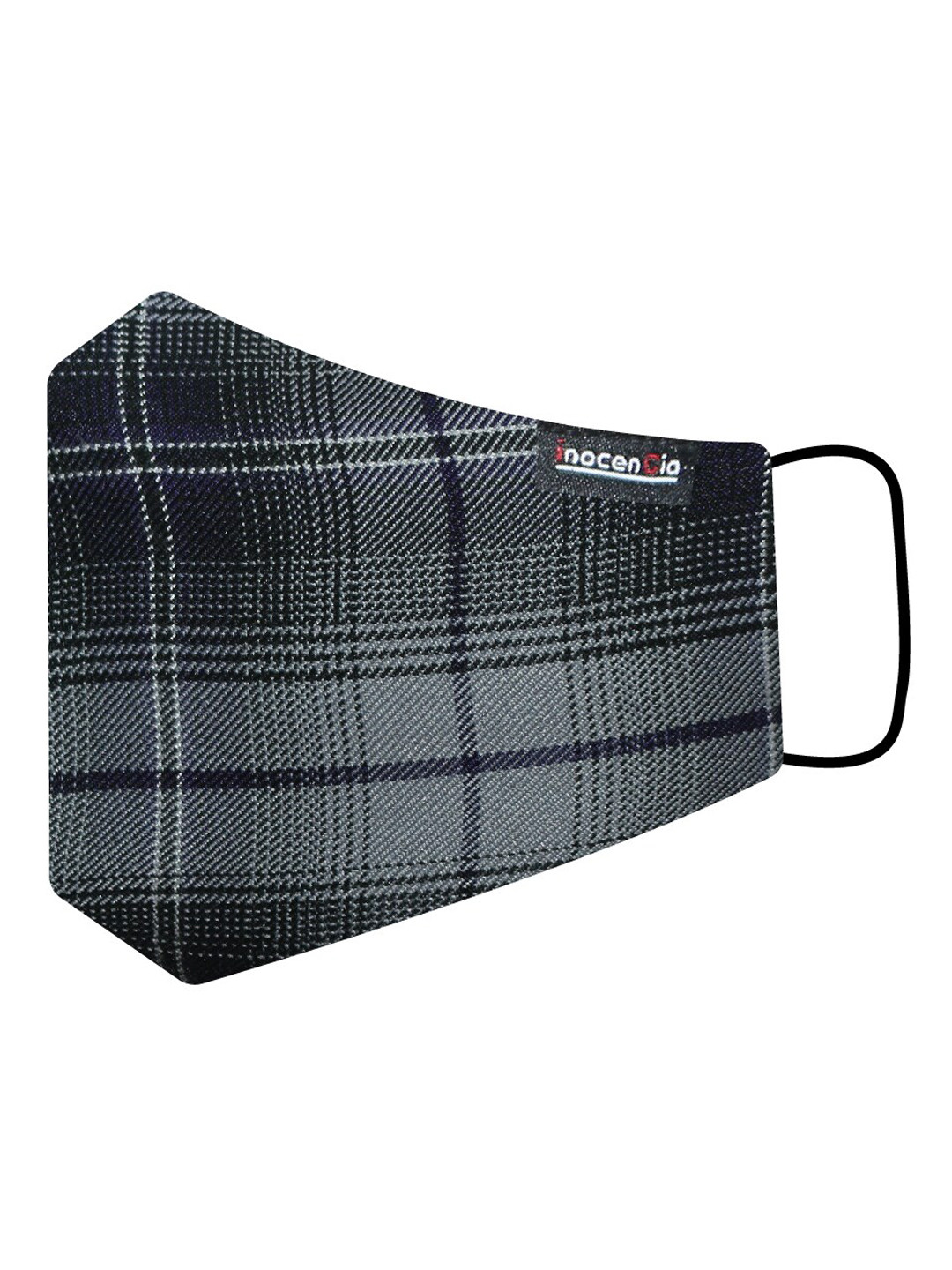 

inocenCia Unisex Black Checked 2-Ply Reusable Cloth Mask