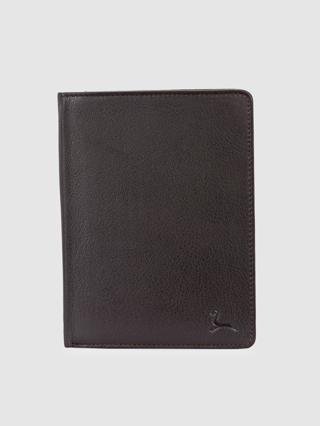 

Pacific Gold Men Brown Solid Genuine Leather Passport Holder