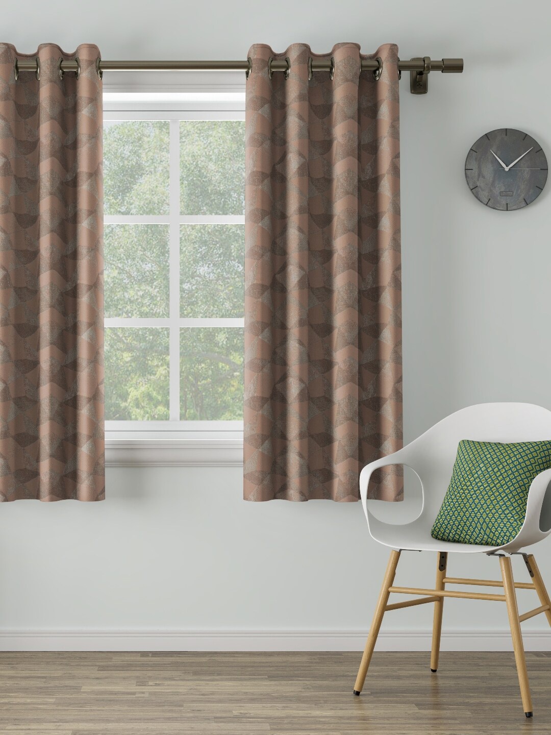 

DDecor Orange Single Window Curtain