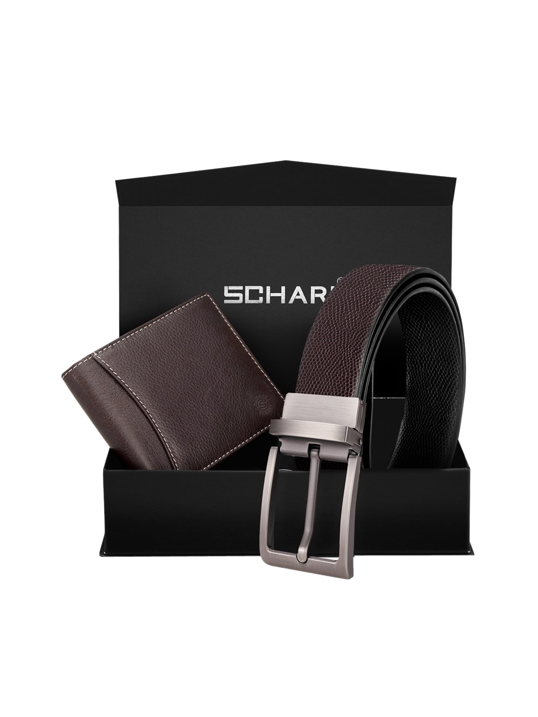 

SCHARF Men Brown & Black Leather Accessory Gift Set