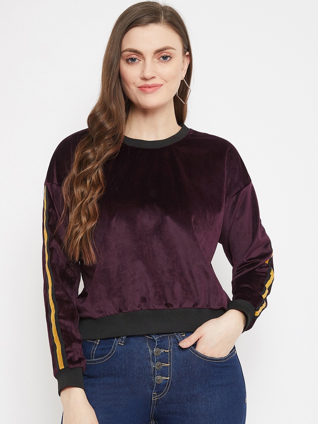 

Nun Women Burgundy Solid Sweatshirt