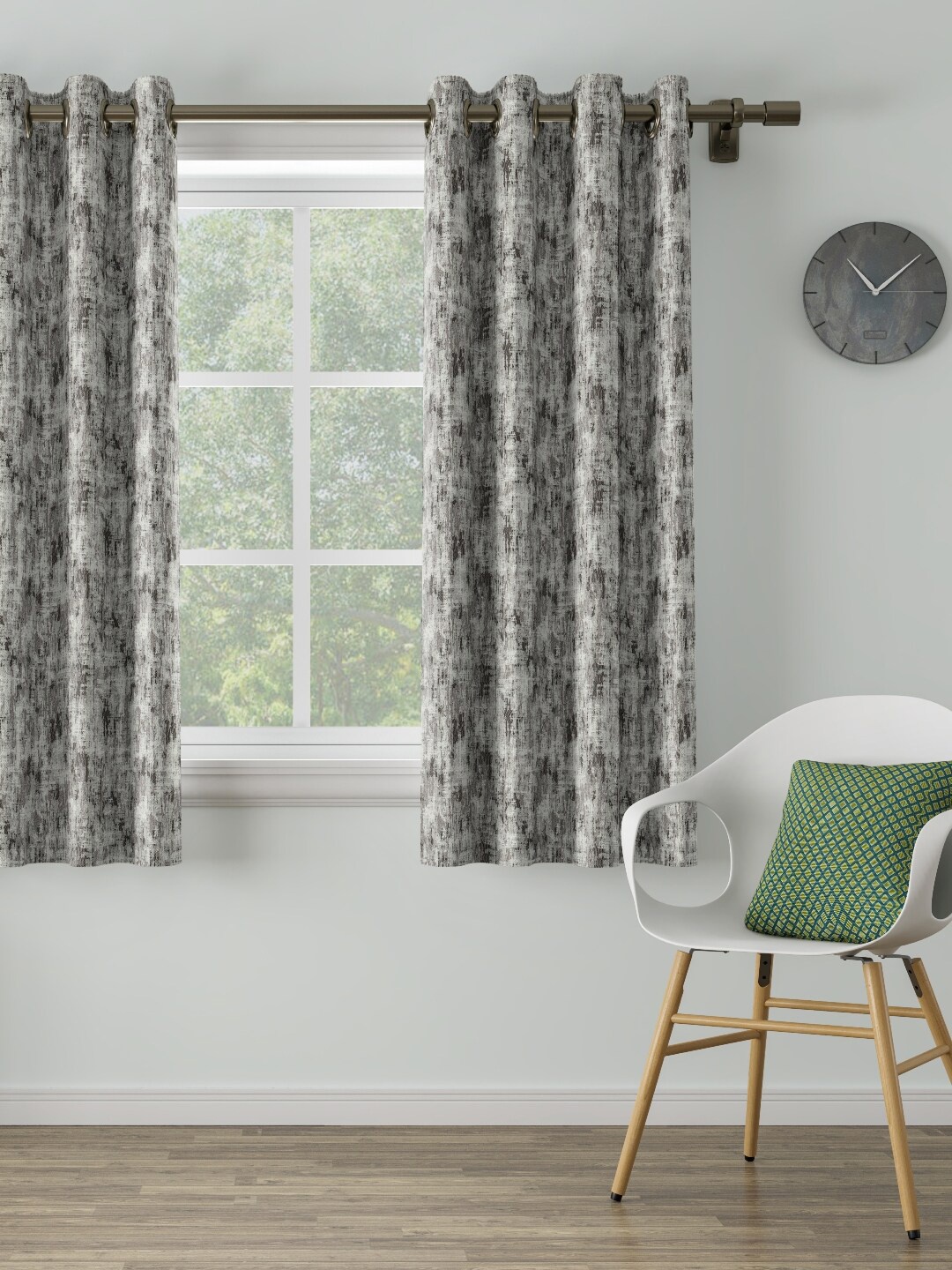 

DDecor Grey Printed Single Curtain