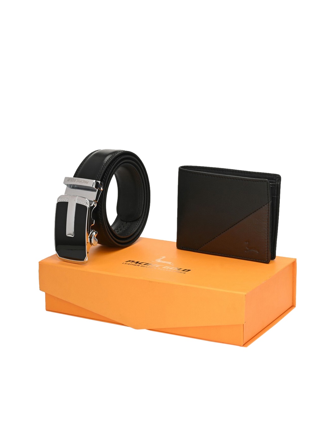 

Pacific Gold Men Black & Brown Leather Accessory Gift Set