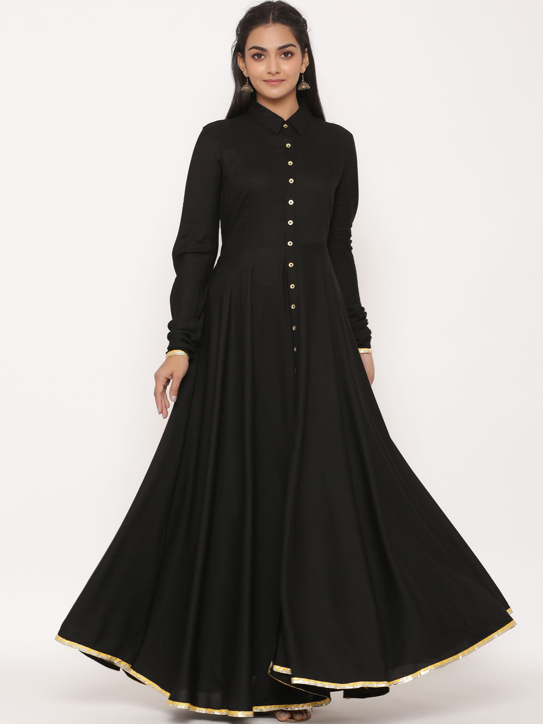 

fabGLOBAL Women Black Solid Maxi Dress