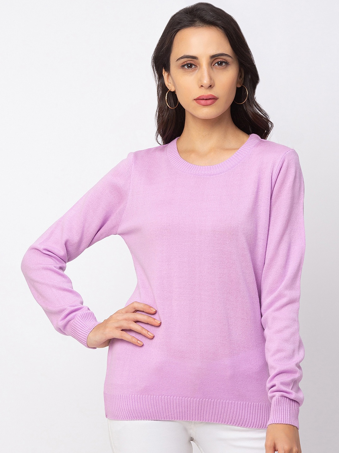 

Globus Women Lavender Solid Pullover Sweater