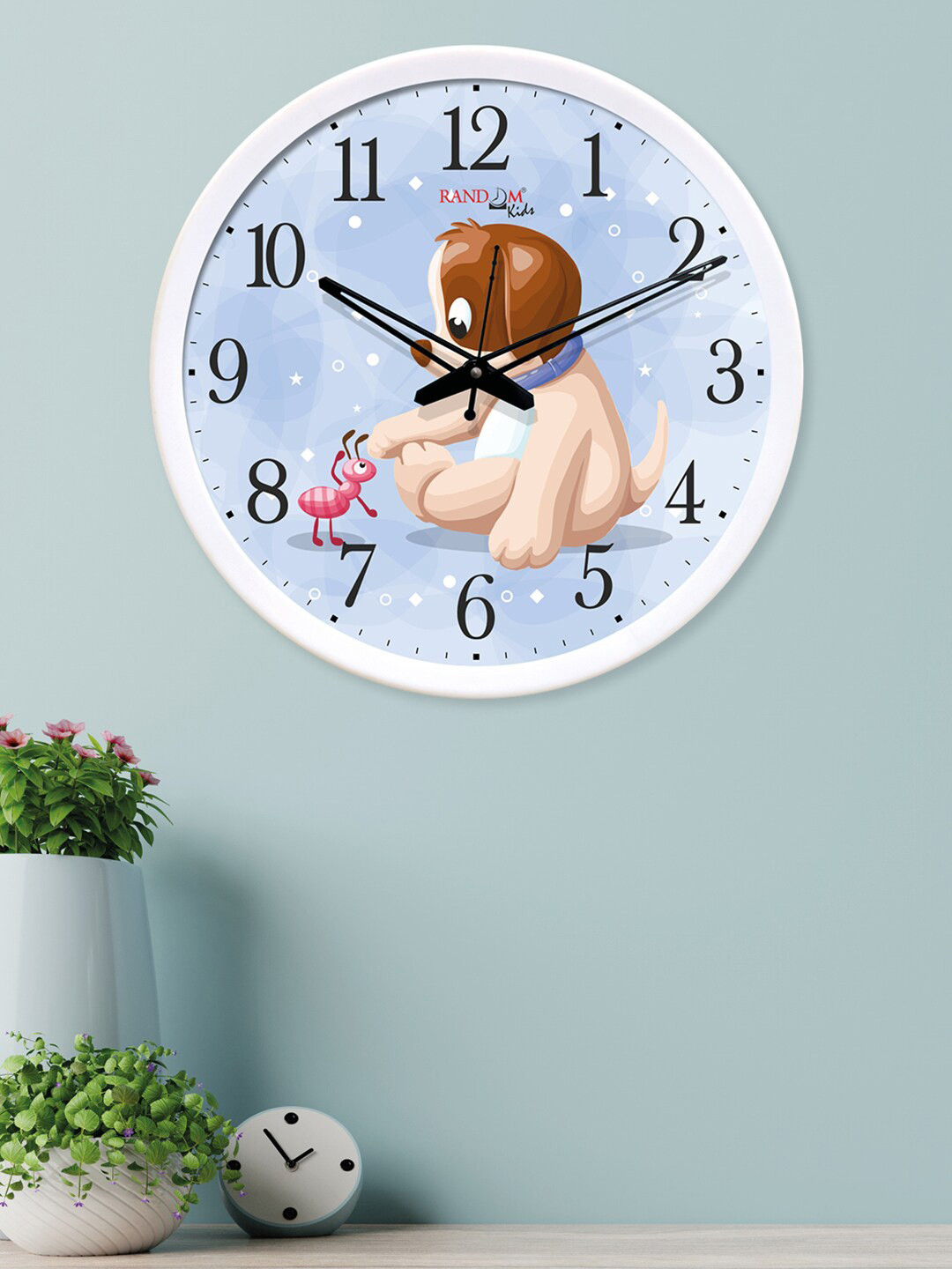 

RANDOM White & Blue Round Printed Analogue Wall Clock