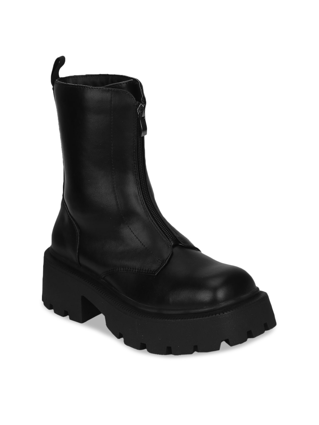 

Truffle Collection Women Black Solid Platform Heeled Boots