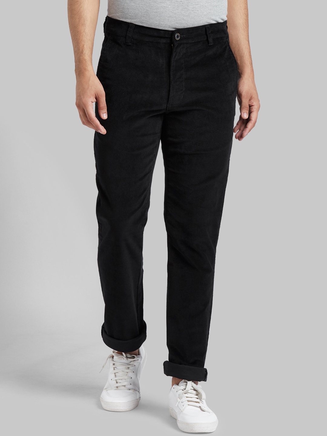 

Parx Men Black Slim Fit Solid Regular Trousers
