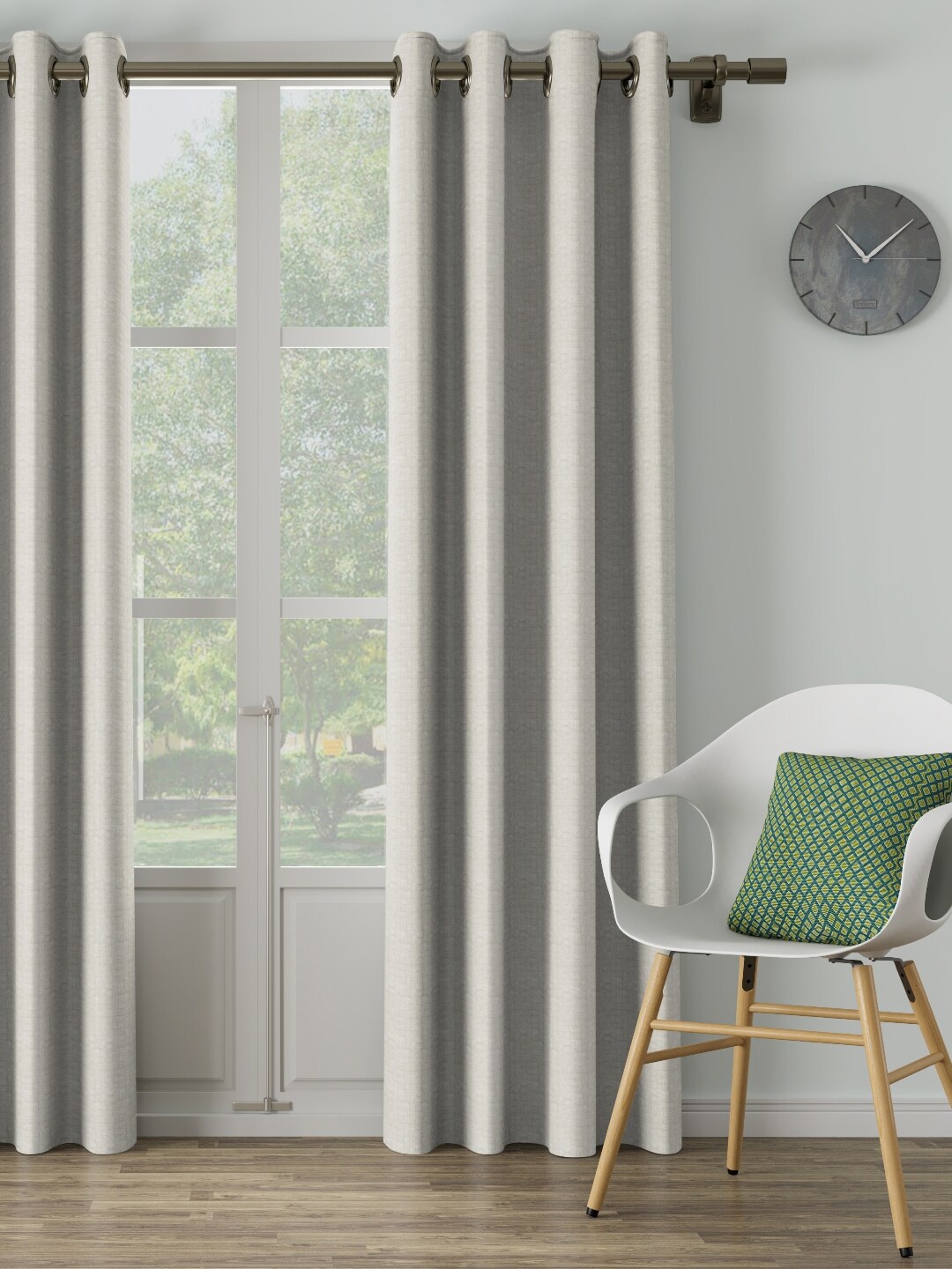 DDecor Off-White Single Curtain Curtain