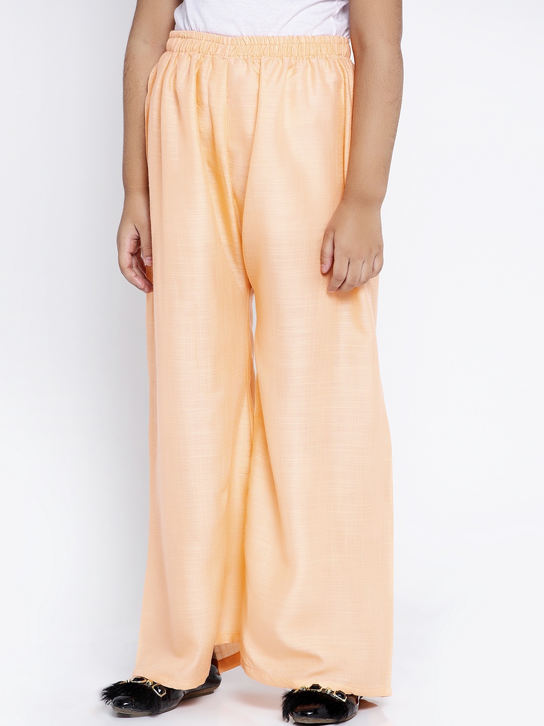 

Baani Creations Girls Peach Solid Straight-Fit Palazzo