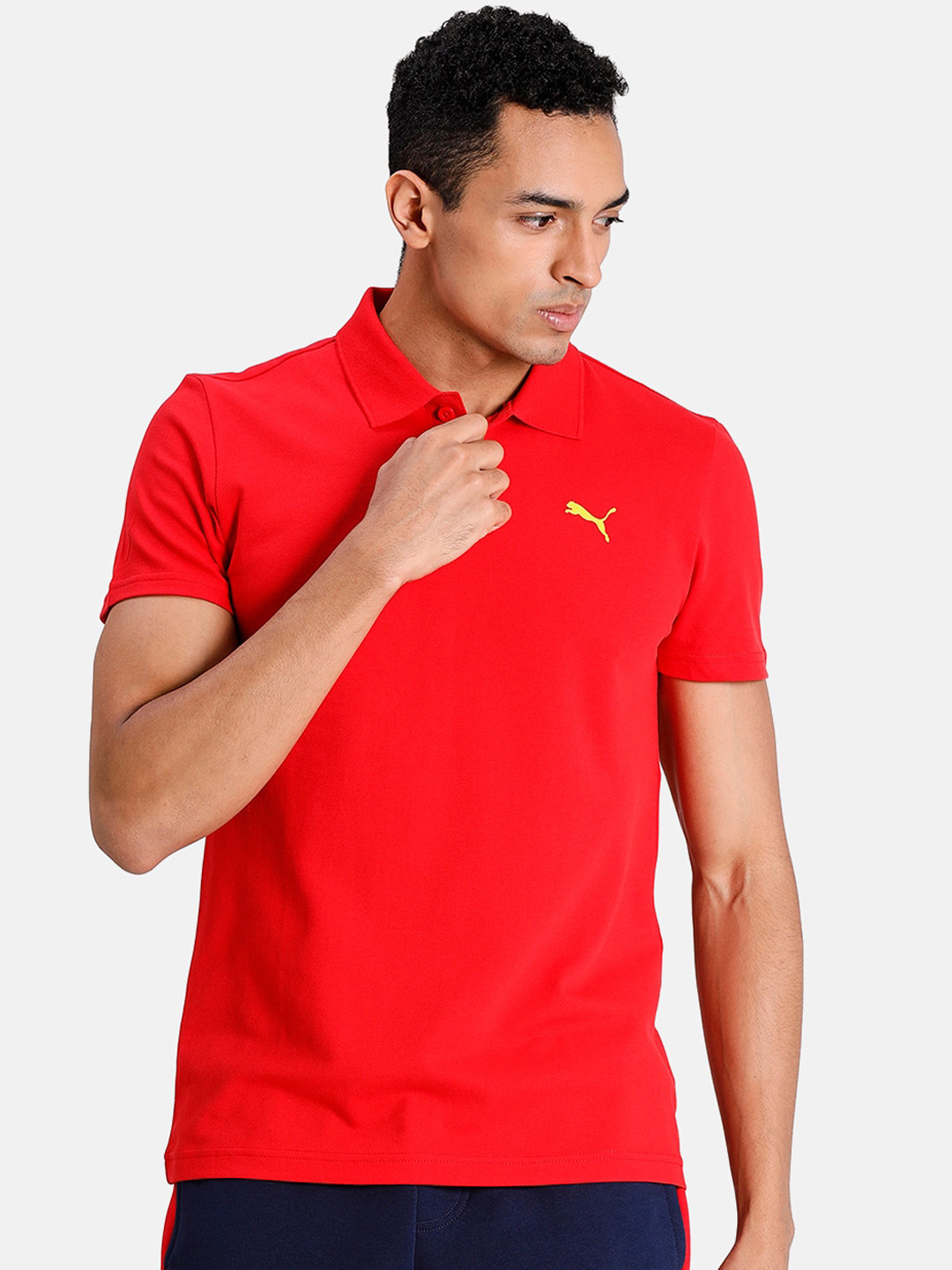 

Puma Men Red Solid Polo Collar T-shirt