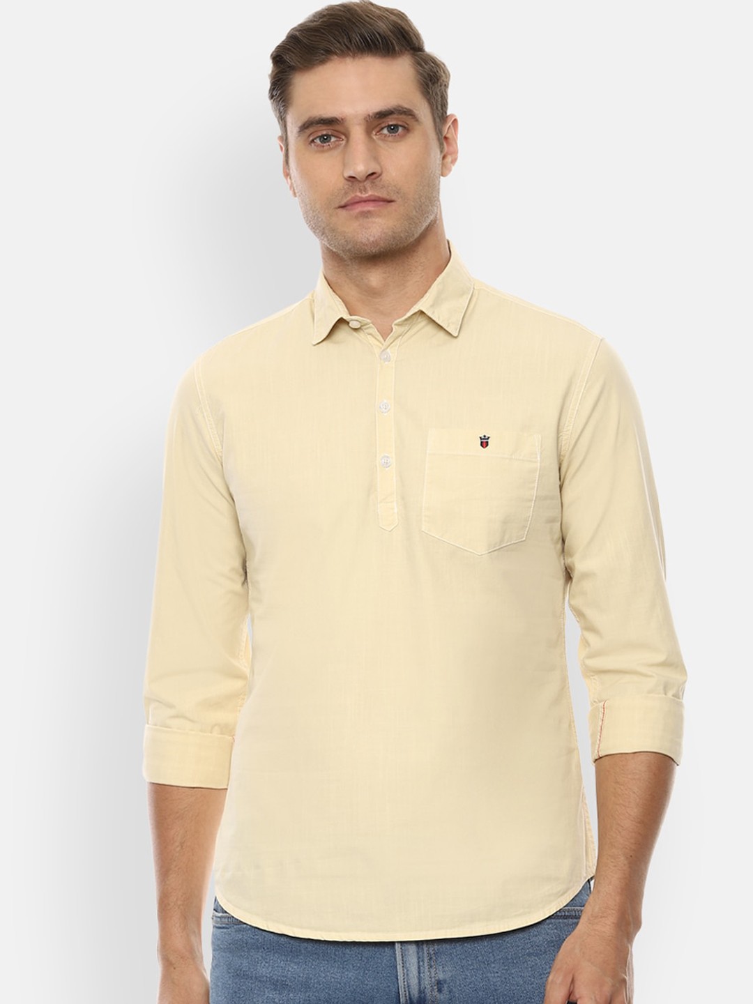 

Louis Philippe Jeans Men Yellow Slim Fit Solid Casual Shirt