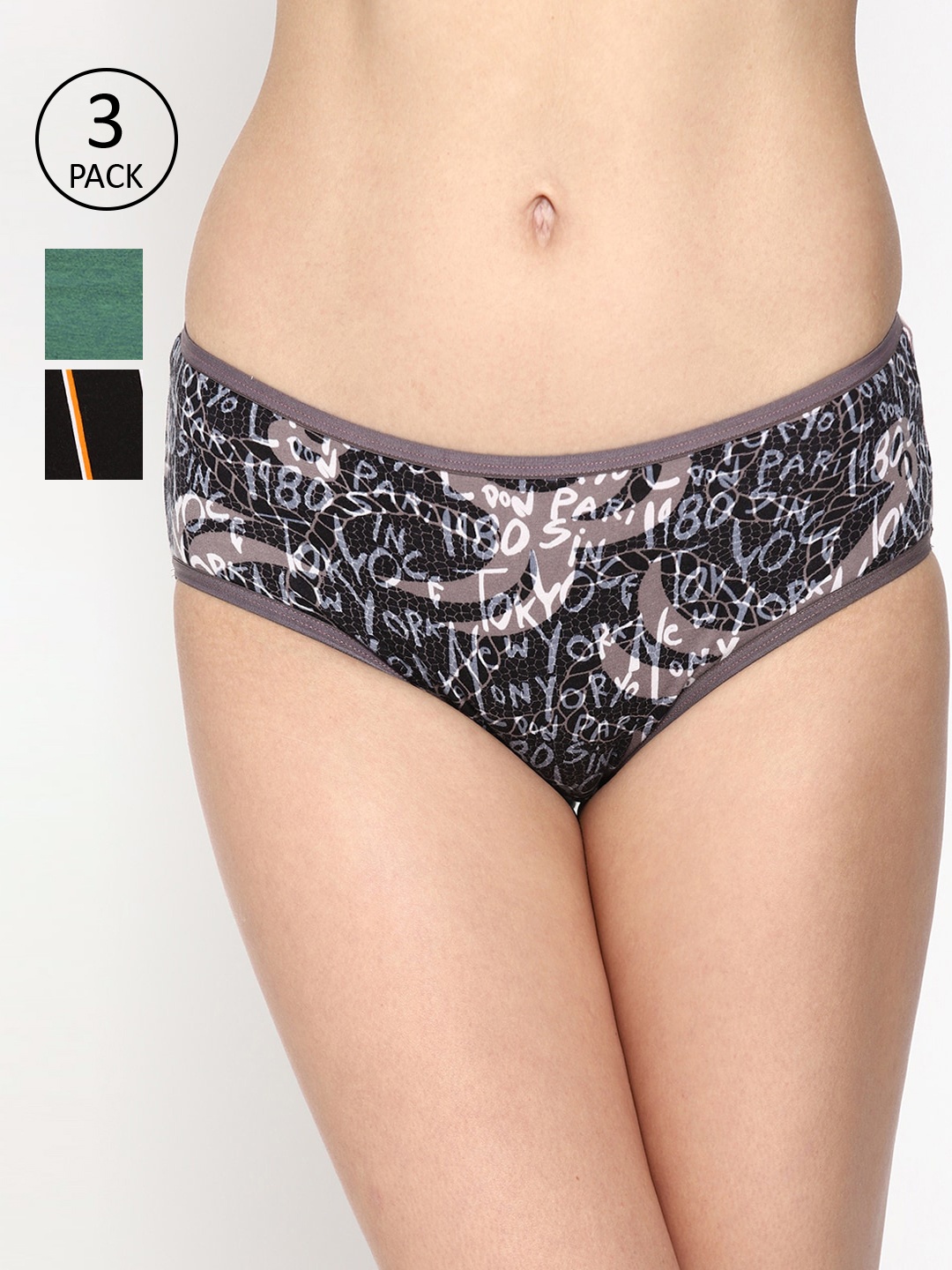 

Skidlers Women Pack of 3 Assorted Hipster Briefs SKD