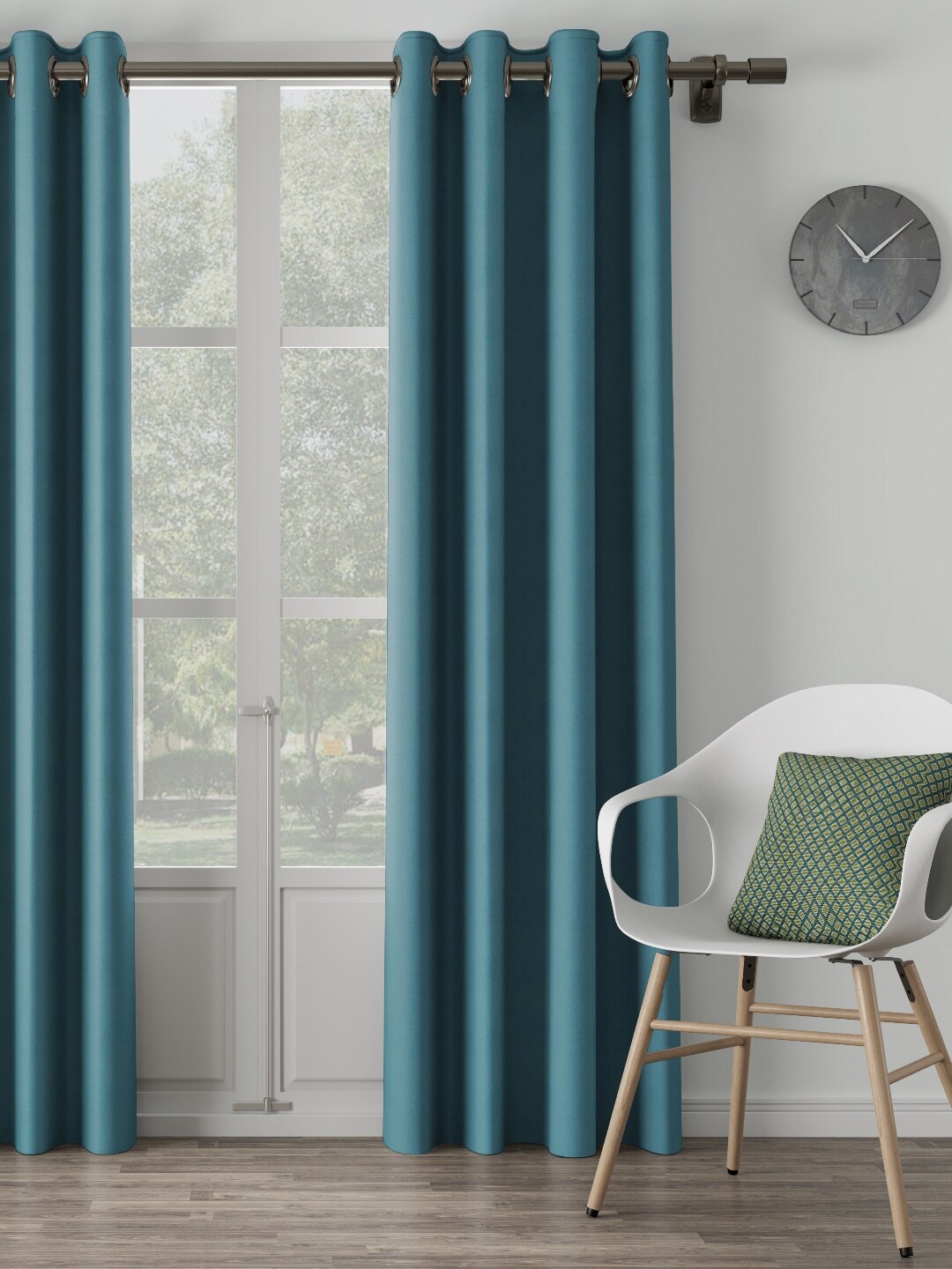 

DDecor Turquoise Blue Single Long Door Curtain